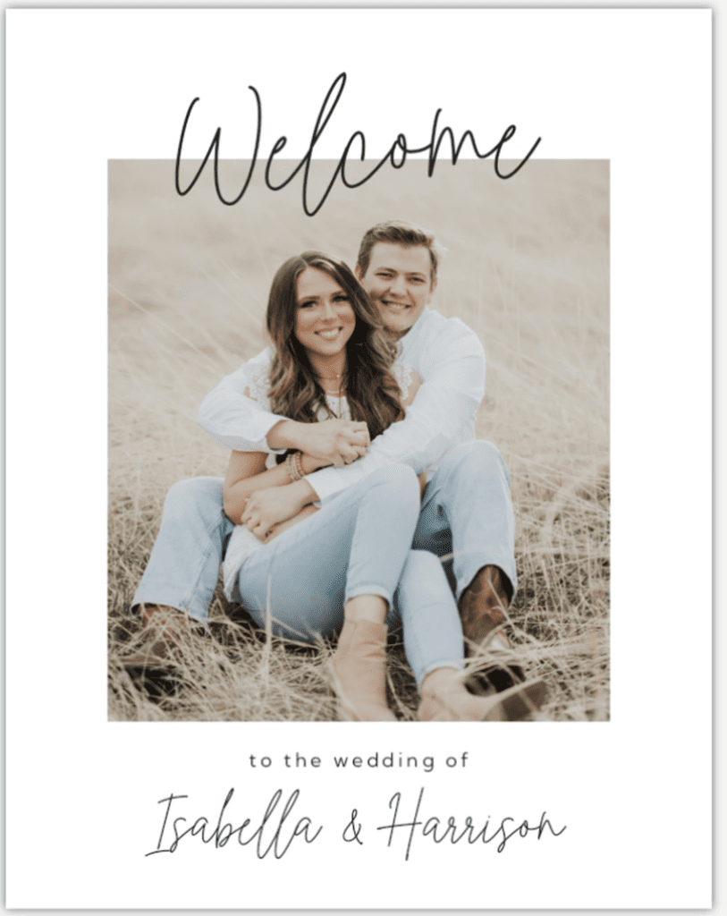 The Best Wedding Signage 2025 - welcome sign with picture